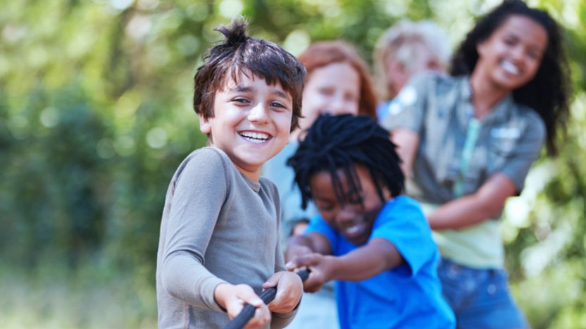 Kids playing outdoors